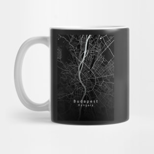 Budapest Hungary City Map dark Mug